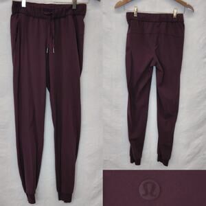Lululemon Pant Jogger Women's 2 Burgundy Tie Waist Cinch Bottom #W5649